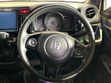 【純正革巻きステアリング】上質な革を使用することで、手にしっかり馴染みとても運転しやすいハンドルです♪