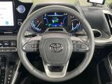 【純正革巻きステアリング】上質な革を使用することで、手にしっかり馴染みとても運転しやすいハンドルです♪