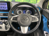 【純正革巻きステアリング】上質な革を使用することで、手にしっかり馴染みとても運転しやすいハンドルです♪