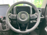 【純正革巻きステアリング】上質な革を使用することで、手にしっかり馴染みとても運転しやすいハンドルです♪