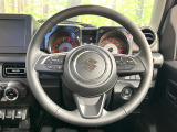 【純正革巻きステアリング】上質な革を使用することで、手にしっかり馴染みとても運転しやすいハンドルです♪