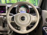 【純正革巻きステアリング】上質な革を使用することで、手にしっかり馴染みとても運転しやすいハンドルです♪