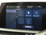 オーディオソース選択画面です。Bluetoothオーディオをご利用いただけます。