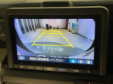 リアカメラ付で、後方をナビ画面で確認。車庫入れも安心です。もちろん、バックギアと連動しています。