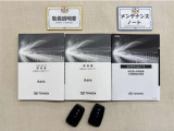 基本操作はもちろん、最近の車は装備もどんどん進化しているので困った時に役立つ取扱説明書、整備歴が確認できるメンテナンスノートが付いてます。安心ですね☆☆