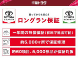 1年間走行距離無制限の「ロングラン保証」が付いています。年式は問わず、全国約5,000ヶ所のトヨタのお店で保証修理を受けることができます。