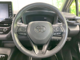 【純正革巻きステアリング】上質な革を使用することで、手にしっかり馴染みとても運転しやすいハンドルです♪