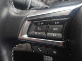 【ステアリングスイッチ】ステアリングスイッチは運転姿勢や視線を崩さずに操作が可能です。左側にはオーディオ類があります。