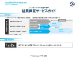 認定中古車なら、無料基本保証+延長保証最長プラス1年または2年付帯できます。加入料はスタッフまでお問合せください。