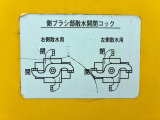 ボディー運転席側に 側ブラシ部散水開閉コックが付いています。