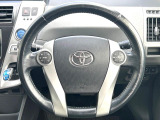 【純正革巻きステアリング】上質な革を使用することで、手にしっかり馴染みとても運転しやすいハンドルです♪