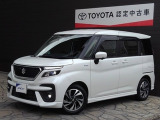 ソリオバンディッドハイブリッドです。小型スライドドアの1200CCスズキのハイブリッド車両です。前後ドラレコ、ヘッドアップディスプレイ、パノラビックビューモニターなど、嬉しい装備のついた1台です。