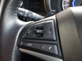 【ステアリングスイッチ】ステアリングスイッチは運転姿勢や視線を崩さずに操作が可能です。左側にはオーディオ類があります。