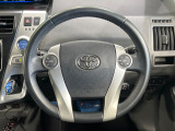 【純正革巻きステアリング】上質な革を使用することで、手にしっかり馴染みとても運転しやすいハンドルです♪