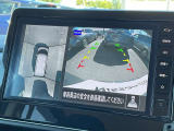 アラウンドビューモニターは4個のカメラを合成してまるで上から撮影した様な駐車場のどの位置にいるかとてもわかり易い機能です