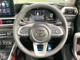 【純正革巻きステアリング】上質な革を使用することで、手にしっかり馴染みとても運転しやすいハンドルです♪