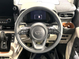 【純正革巻きステアリング】上質な革を使用することで、手にしっかり馴染みとても運転しやすいハンドルです♪