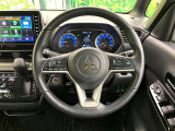 【純正革巻きステアリング】上質な革を使用することで、手にしっかり馴染みとても運転しやすいハンドルです♪
