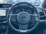【純正革巻きステアリング】上質な革を使用することで、手にしっかり馴染みとても運転しやすいハンドルです♪