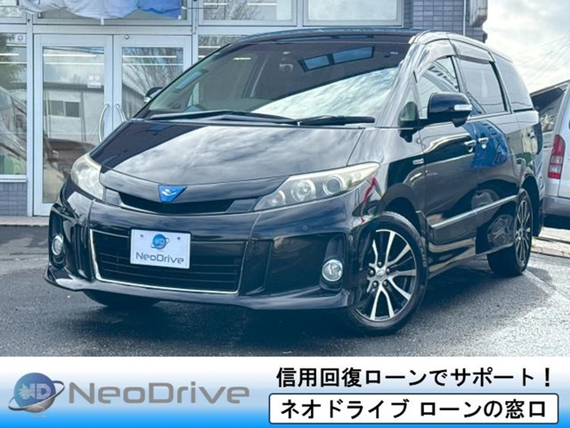 エスティマハイブリッド 2.4 アエラス レザーパッケージ 4WD 本州仕入 純正ナビTV 後...