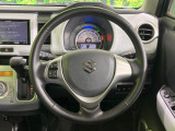 【純正革巻きステアリング】上質な革を使用することで、手にしっかり馴染みとても運転しやすいハンドルです♪