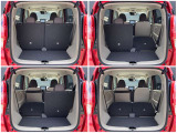乗車人数や荷物の形状に合わせた色々な使い方ができます。後席シートを倒せば広々スペースが確保できます。