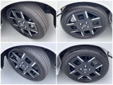 タイヤ4本それぞれの写真です。165/55R15タイヤ&アルミホイール装着