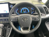 【純正革巻きステアリング】上質な革を使用することで、手にしっかり馴染みとても運転しやすいハンドルです♪