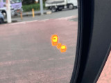 後側方の死角に車がいる場合、光って知らせます。