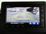 バックカメラの画像です。ガイドラインがスムースな車庫入れをサポートいたします。車庫入れの安心感がアップしますね。