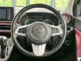 【純正革巻きステアリング】上質な革を使用することで、手にしっかり馴染みとても運転しやすいハンドルです♪