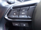 【ステアリングスイッチ】ステアリングスイッチは運転姿勢や視線を崩さずに操作が可能です。左側にはオーディオ類があります。