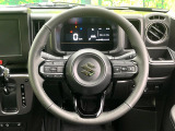 【純正革巻きステアリング】上質な革を使用することで、手にしっかり馴染みとても運転しやすいハンドルです♪