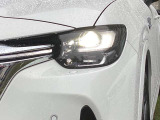 シャープなデザインのLEDヘッドライトを採用。白色光で前方を照らし、フロントフェイスの存在感を高めるとともに、上質な印象を演出します。