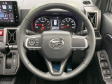 【純正革巻きステアリング】上質な革を使用することで、手にしっかり馴染みとても運転しやすいハンドルです♪