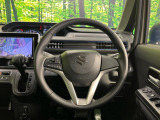 【純正革巻きステアリング】上質な革を使用することで、手にしっかり馴染みとても運転しやすいハンドルです♪