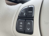 【ステアリングスイッチ】ステアリング上のスイッチで音量調整や通話操作が可能。運転中も手を離さずに操作でき、安全性と快適性を両立します。