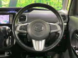 【純正革巻きステアリング】上質な革を使用することで、手にしっかり馴染みとても運転しやすいハンドルです♪