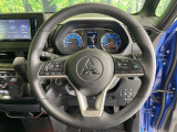 【純正革巻きステアリング】上質な革を使用することで、手にしっかり馴染みとても運転しやすいハンドルです♪