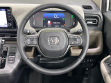 【純正革巻きステアリング】上質な革を使用することで、手にしっかり馴染みとても運転しやすいハンドルです♪