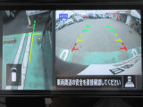 ナビ画面にアラウンドビュ-モニタ-の映像を映し出しています。  狭い場所での車庫入れをサポ-トしてくれる便利アイテムです。