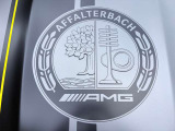 AMGが誕生したドイツ・アファルターバッハの街の紋章からインスピレーションを受けており、「川沿いのリンゴの木」とエンジニアリングを象徴としたエンブレム