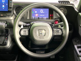 【純正革巻きステアリング】上質な革を使用することで、手にしっかり馴染みとても運転しやすいハンドルです♪