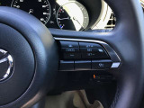ハンドルの右側にはレーダークルーズコントロールの操作スイッチが装備されています。高速道路は楽ちんですよ!