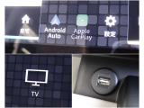 スマホ連携、USB、TVなど利用できる音源を写真で確認できます。