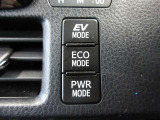 モーター走行のEVモード、燃費改善のECOモード、登坂などにパワーモード、状況に合わせた選択が可能です。