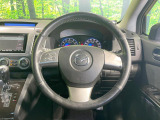【純正革巻きステアリング】上質な革を使用することで、手にしっかり馴染みとても運転しやすいハンドルです♪