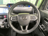 【純正革巻きステアリング】上質な革を使用することで、手にしっかり馴染みとても運転しやすいハンドルです♪