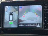 【アラウンドビューモニター】真上から見下ろしているかのような映像で白線や駐車しているクルマとの位置関係がひと目でわかってスムースに駐められます!