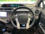 【純正革巻きステアリング】上質な革を使用することで、手にしっかり馴染みとても運転しやすいハンドルです♪